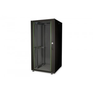 32U network rack, Dynamic Basic 1590x800x800 mm, color black (RAL 9005) with Glass Front door