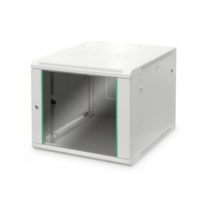 9U wall mounting cabinet, Dynamic Basic 505.05x600x600 mm, color grey (RAL 7035) incl. rear side profile rails
