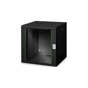 12U wall mounting cabinet, Unique 643x600x450 mm, color black (RAL 9005)