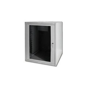 16U wall mounting cabinet, Unique, 820x600x600 mm double sectioned, pivotable, grey (RAL 7035) color grey (RAL 7035)