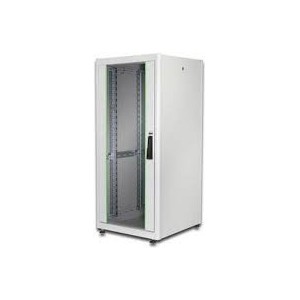 26U network rack, Dynamic Basic 1330x600x600 mm, color grey (RAL 7035) with glass front door