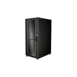 26U network rack, Dynamic Basic 1330x600x600 mm, color black (RAL 9005) with Glass Front door
