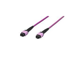DIGITUS Fiber Optic Patchcord, MPO to MPO, Female OM4, Multimode 50/125 u, 20m, Method A Jacket. violet,Housing. violet