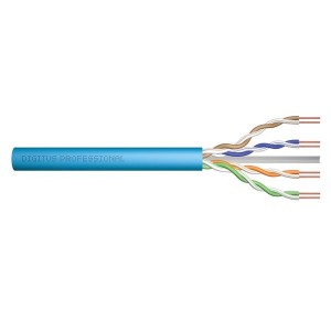 CAT 6A U-UTP installation cable, 500 MHz Eca (EN 50575), AWG 23/1, 500 m drum, simplex, color blue