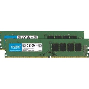 Crucial - DDR4 - kit - 16 GB 2 x 8 GB - DIMM 288-pin - 2400 MHz / PC4-19200 - CL17 - 1.2 V - unbuffered - sem ECC